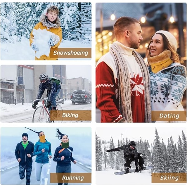 Halsvarmer Vinter Loop Sjal Mænds Motorcykel Halstørklæde Fleeceforing Halsrør En Størrelse Unisex, Polyester