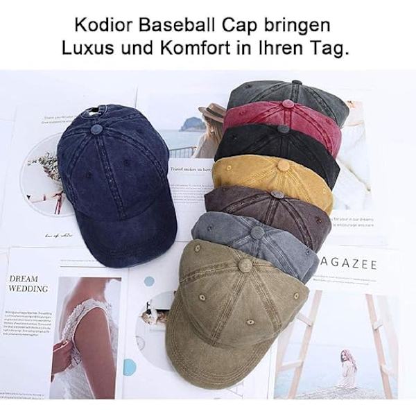 Kvindes Ponytail Baseball Kasketter Mode Ensfarvet Kasket Retro Unisex Visirer Slibkant Gør Gammel Hat