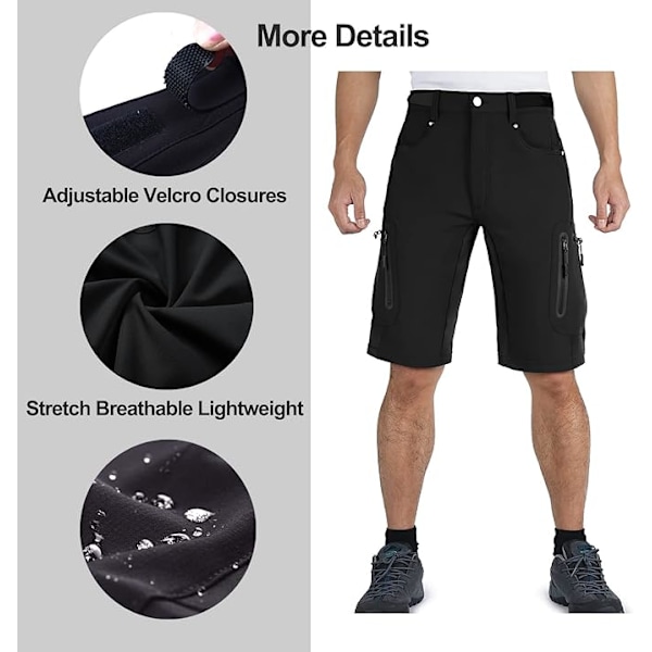 MTB-housut, miesten pyöräilyhousut, nopeasti kuivuvat MTB-shortsit, miesten maastopyörähousut, pyöräilyshortsit säädettävillä tarranauhoilla Asian Code 4XL/US Code 2XL