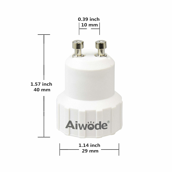 GU10 til E14 Adapter, Maksimal Effekt 200W, 0~250V, Pakke med 5.