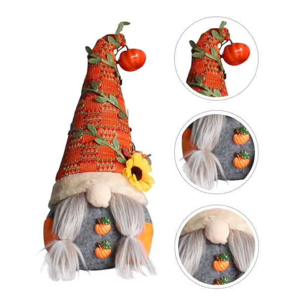 Fall Gnomes Pehmoiset kiitospäiväkoristeet pöytäkoristeet 2 kpl