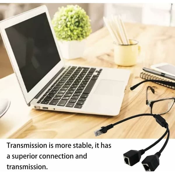 RJ45 netværkssplitteradapterkabel 1 han til 2 hunudgange LAN Ethernet-kabel netværkssplitteradapter