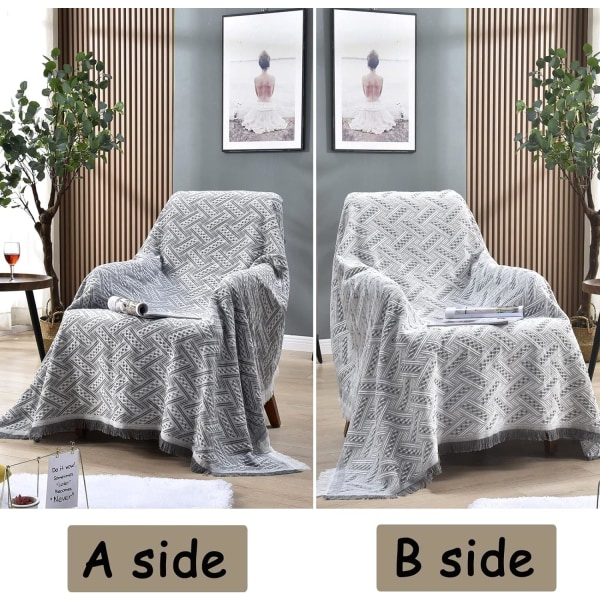 Sofföverkast för stora soffor, 3-sits, Stereoskopisk Jacquardvävd mångsidig dekorativ överkast för soffa, sängöverkast och soffa 130*180cm