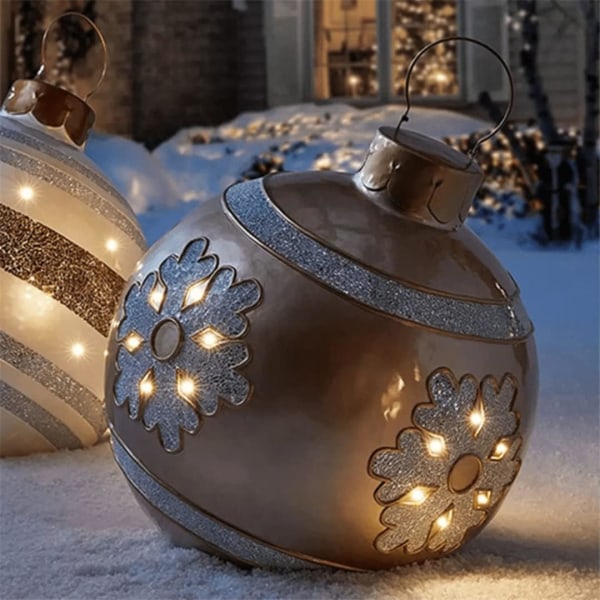 Utendørs julepynt 60 cm gigantiske oppblåsbare julekuler