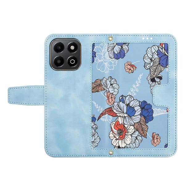Blommigt läderfodral med snodd For Honor X6b