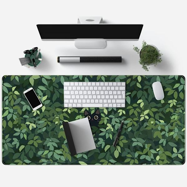 Mekanisk Ko Søde Kat Mus Skrivebordsunderlag Kawaii Grøn Måtte Dekoration Stor Spil til Mussemåtte Computer Kontor Tastatur Laptop Stor Anime