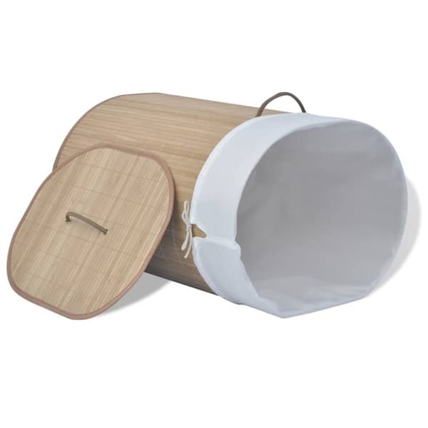 Tvättkorg i bambu oval natur