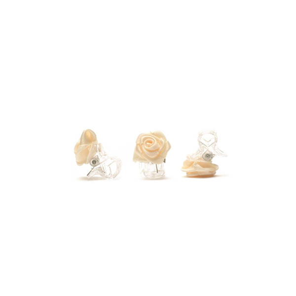 10 st hårklämmor med blommor - bröllopshårtillbehör - ros hårklämma - beige