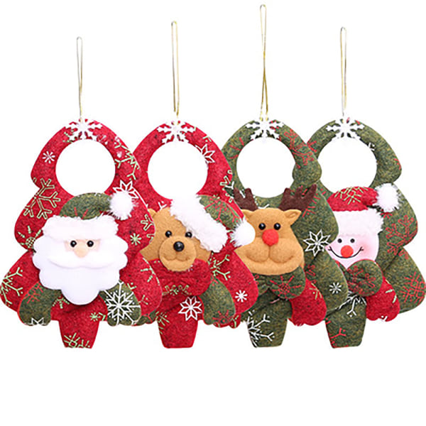 Julgran hängande prydnader, 4 snögubbe Santa Renbjörn