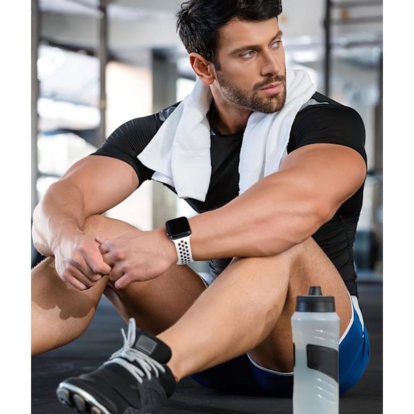 Silikon Sportsreim Kompatibel med Apple Watch, for Apple Watch Ultra/Ultra 2/iWatch SE Serie 9 8 7 6 5 4 3 2 1