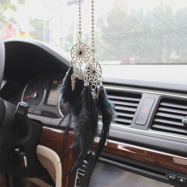 Bil backspegel hängande hängande drömfångare (svart)