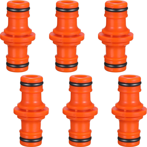 6 kpl kaksoisurospuolinen letkuliitin (oranssi)