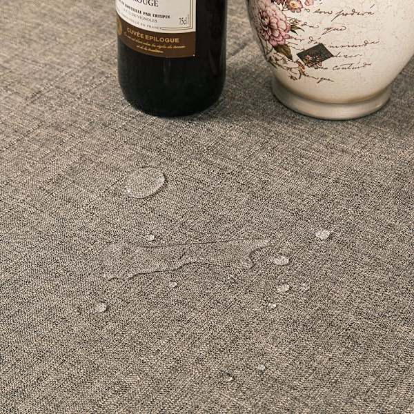 Vattenavvisande Tvättbar Rektangulär Bordsduk i Faux Linne 55x55 Tum, Fruktgrå Grey