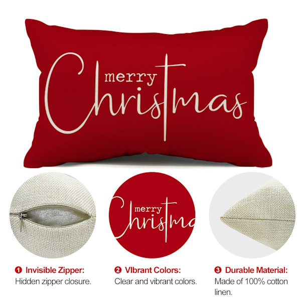 Set med 2 julkuddfodral God Jul Röd 12X20\"
