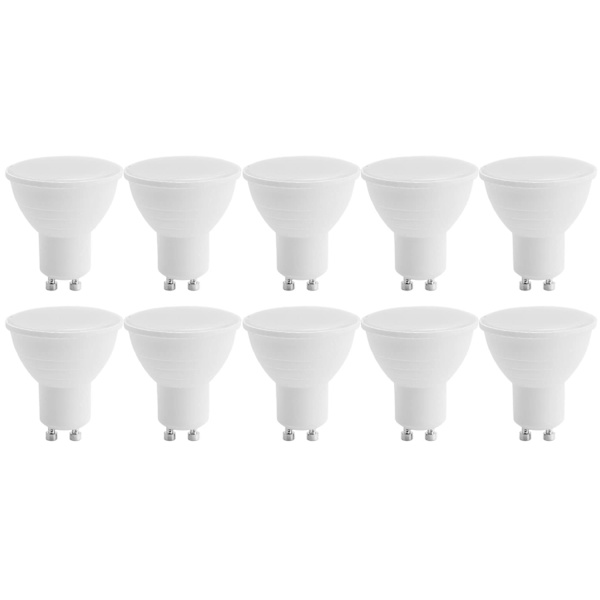 LED GU10 Spotlight Pærer, 5W Cool White 6500K (50W Halogen Equivalent) Energibesparende Pære, 400LM 120° Stråle Ikke-dæmpbar, 10 Pak