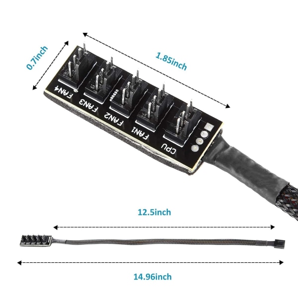 4-pin PWM-ventilatorhub, 4-pin stik til CPU-ventilator PC-ventilatorhub, 4 PIN PWM-ventilatorsplitterkabel, egnet til computer-pc-ventilatorkabel