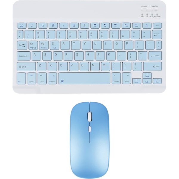 Trådlöst tangentbord och mus: Smalt laddningsbart Bluetooth-tangentbord och musset, tyst Bluetooth-mus, stöd för trådlöst tangentbord