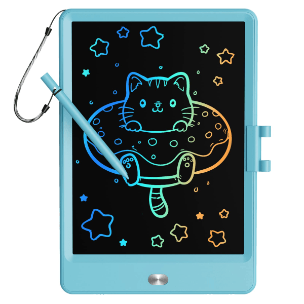 LCD-kirjoitustabletti - 10 tuuman värikäs piirustustaulutietokone - Lelut 2 3 4 5 6 7 -vuotiaille tytöille pojille - Syntymäpäivä tytöille pojille (sininen)
