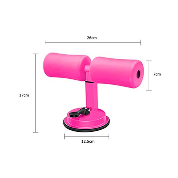 Bærbar Sit-Up Bar, Justerbar Selvaspirerende Sit-Up Bar (Pink)
