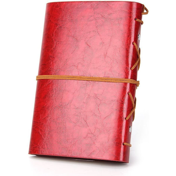 Vintage Retro PU Læderomslag Notesbog Journal Dagbog, Nautisk Spiral Tom Streng Daglig Notesblok Rejse til at Skrive i, Kraftpapir, Retro Vedhæng Red