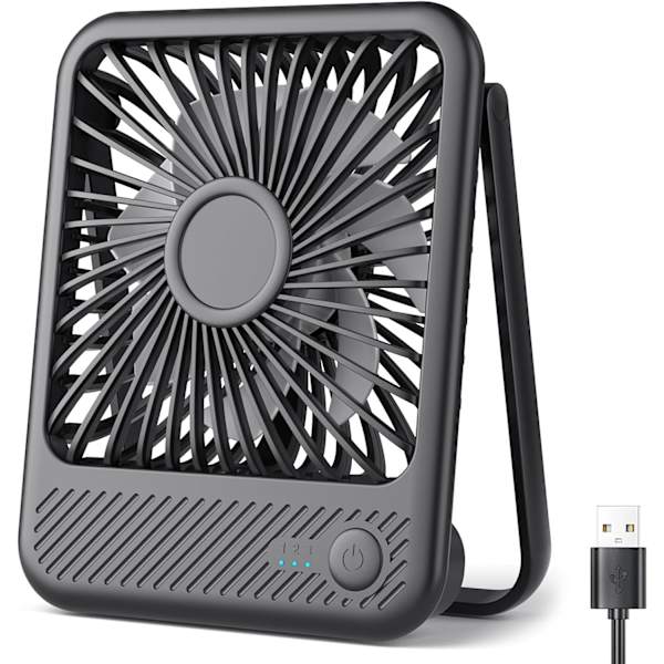USB Skrivbordsfläkt, 2,1 m Kraftfullt Luftflöde, 35dB Ultra Tyst, Mini Portabel Personlig Skrivbordsfläkt, 3 Hastigheter, 180° Tiltbar Vikbar, Mini Bordsfläkt för Hemmakontor