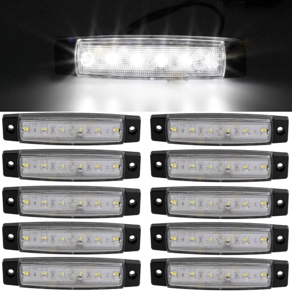 10 kpl 3,8" 6 LED-sivulla 12V perävaunun merkkivalot