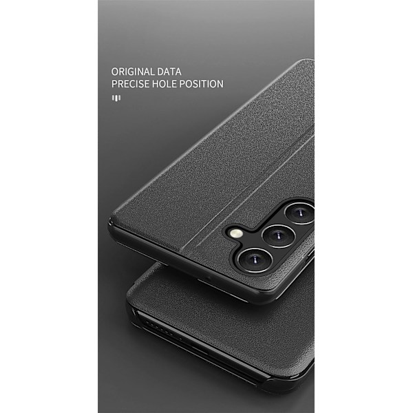 Kirkasikkunainen suojakotelo magneettisella sulkimella PC + PU-nahkaa kirjatyylinen jalusta iskunkestävä suojakuori Samsung S23:lle Orange S23+