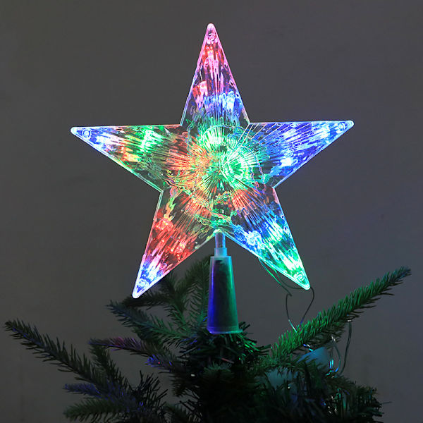 USB Julgran Toppstjärna Flerfärgad Blinkande LED 21cm