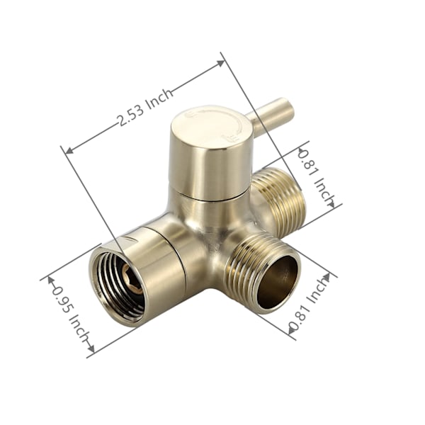 Brusearm Diverterventil, 3-vejs G1/2 (poleret messing)