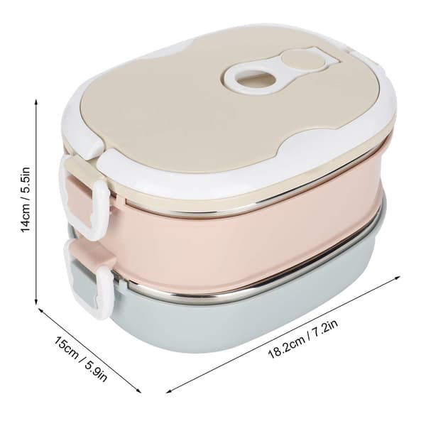 Isolert Bento Matboks i Rustfritt Stål, 2-Lags Matbeholder 1800ml Double-layer