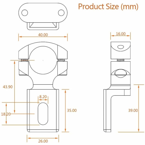 Universal motorsykkel 22mm 7/8\" styrelysbrakett