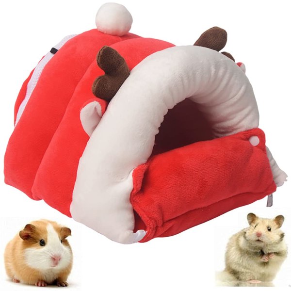 Warm Guinea Pig House Warm Soft Washable Hamster Cave (Red)