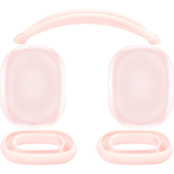 AirPods Max -suojainsetti, päänauhapehmuste + TPU-kotelosuoja + silikonikorvakorvakuoret, hikoilunkestävä lisävaruste, helppo pestä, naarmuuntumaton