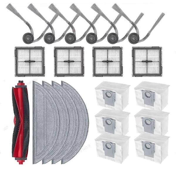 Til Roborock Q10 S5/Q10 S5+/Q10V/Q10V+/Q10 VF/Q10 VF+/S8 Pro/S8 Pro Plus Hovedsidebørste Filter Moppeklud Støvpose-FX-