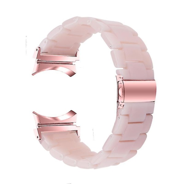 For Samsung Galaxy Watch 5 40mm / 44mm / Watch 5 Pro 45mm Resin Watch Band Rustfritt Stål Spenne Rem Armbånd, Rosa