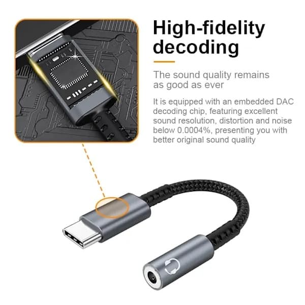 USB-C til 3,5 mm hovedtelefonadapter, grå