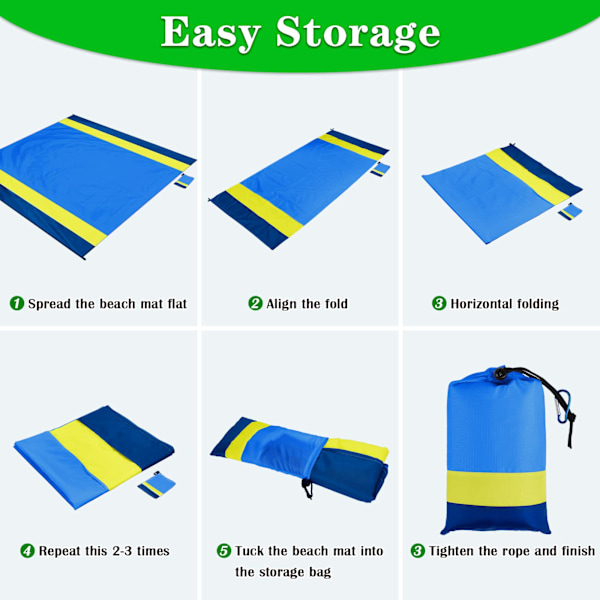 Strandfilt Picknickfilt 200 x210cm Extra Stor Strandmatta