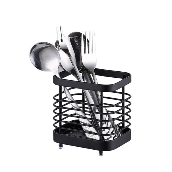 Svampholder for kjøkkenvask, rustfritt stål (svart)