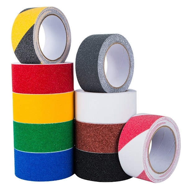 Selvklæbende skridsikker tape til trapper, OQingluan 5cm*10m, sikkerhedstape, gul sort skridsikker tape, sikkerhedsmarkering, gul sort