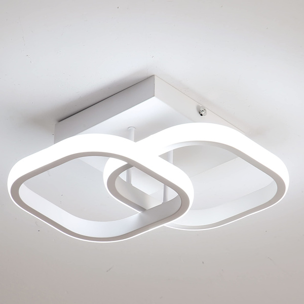 LED-taklampe, 20W 6000K kald hvit Dia 24CM, hvit