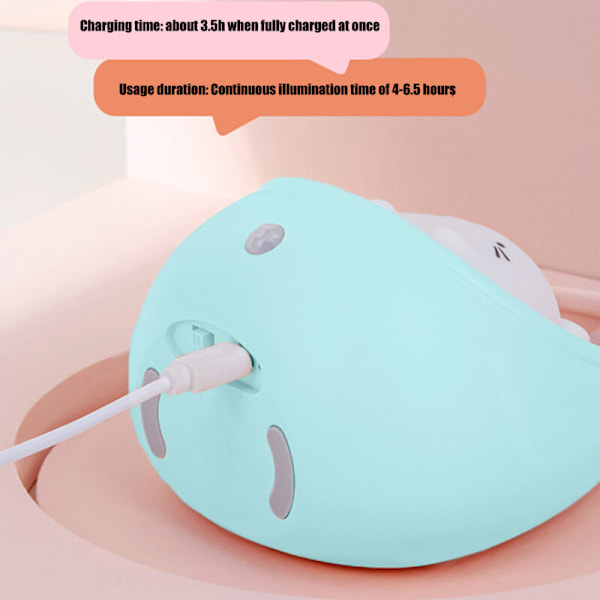 Söt Nattlampa för Barn, LED Sänglampa med Rörelsesensor, Portabel Krok, USB Uppladdningsbar Djurlampa för Babyrum, Födelsedagspresent