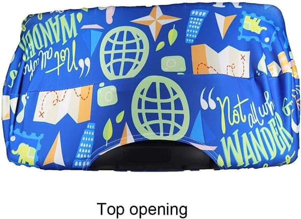 Elastiskt resväskskydd Bagageskydd Passar 19'-32' resväskor Blå Graffiti Blue Graffiti M