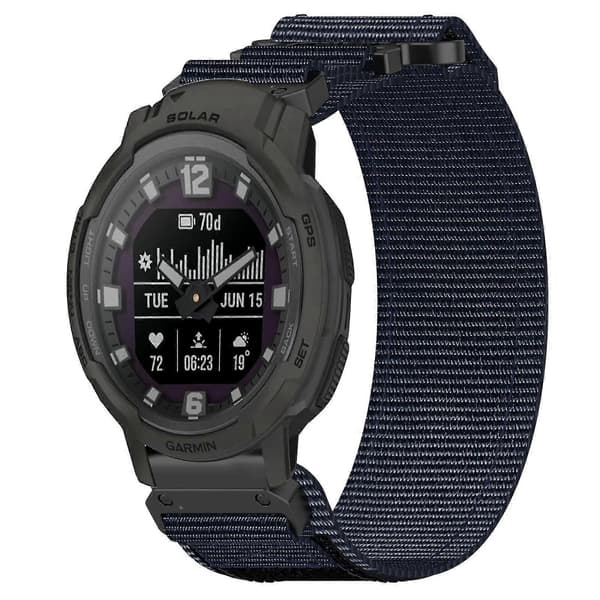 22 mm nylonklokkerem for Garmin Instinct Crossover Solar blå Blue