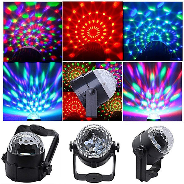 3W Mini LED Lys RGB Krystal Magisk Kugle LED 7 Farver Roterende