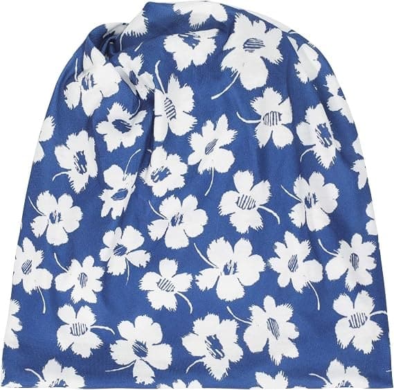 Dam Sommar Tunn Mössa Blommig Lätt Slokande Mössa, Blå