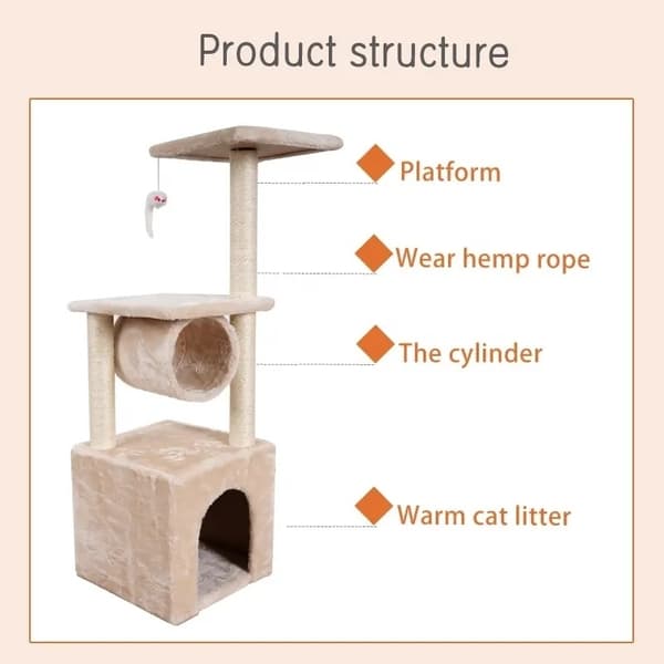 Kattetre / Kloretre / Klorestativ for katter - 90 cm Light gray gray