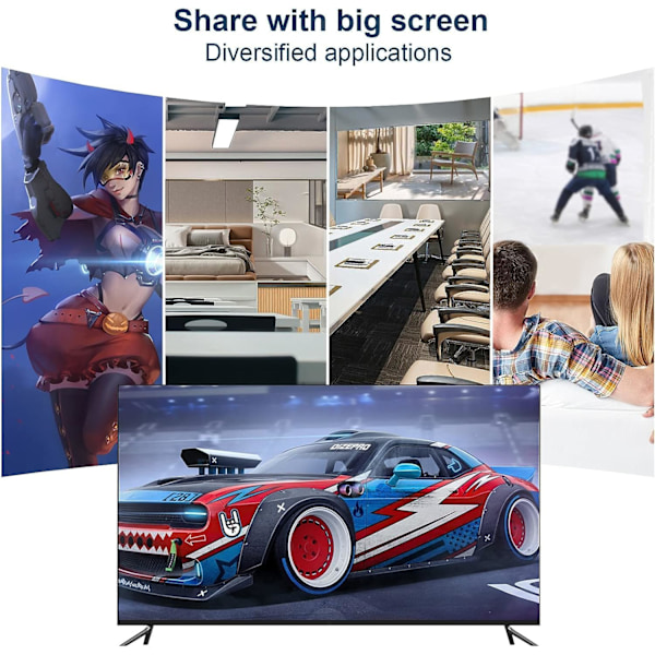 4K langaton HDMI-lähetin ja -vastaanotin, 5G langaton HDMI, HD-ääni- ja videostriimaussovitin, iOS Android Windows Mac -puhelin TV:seen/projektoriin/näyttöön