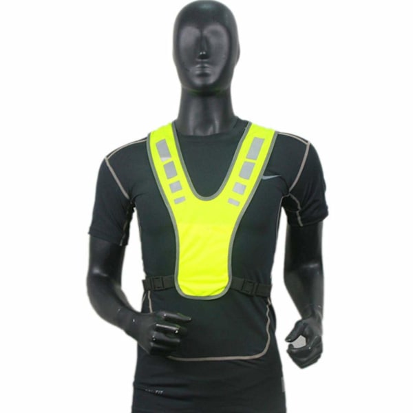 Refleksvest i høy synlighet, gul, for løping med armbånd