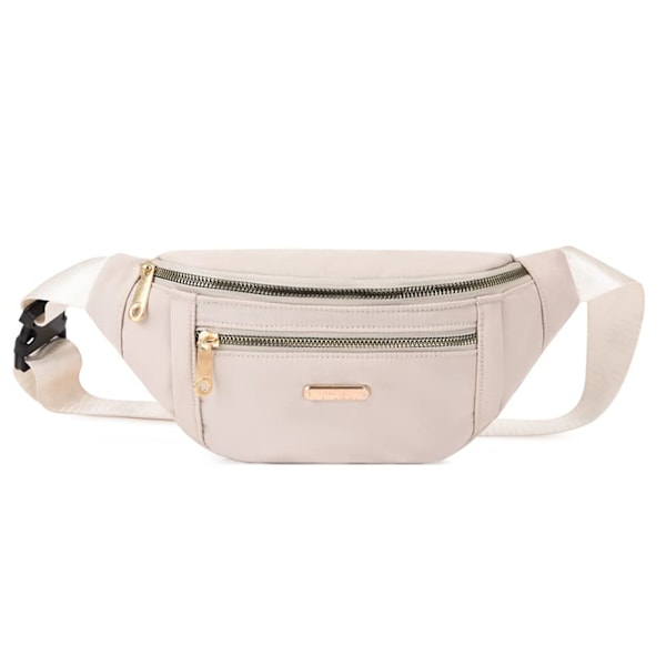 Väska Fanny Pack Herr Dam ModeTravel Midjeväska, Lätt Justerbar Midjeväska (Beige)