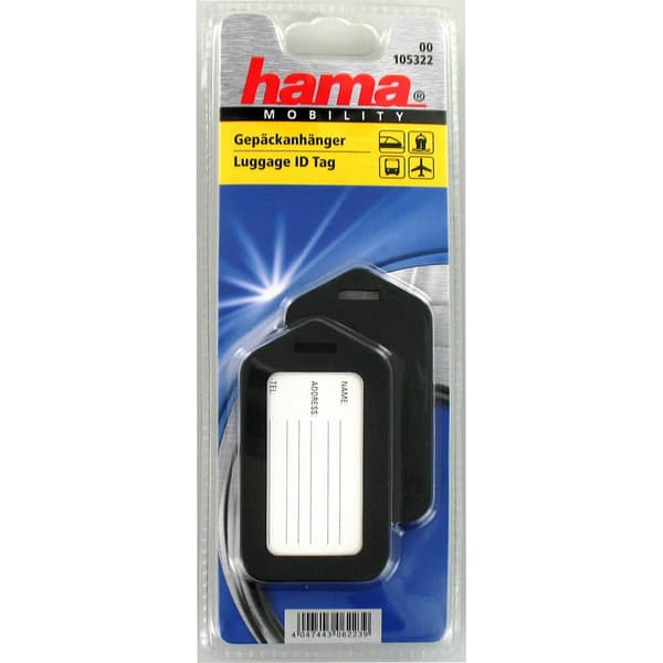 Bagagemærke 2-pak Black Plastic